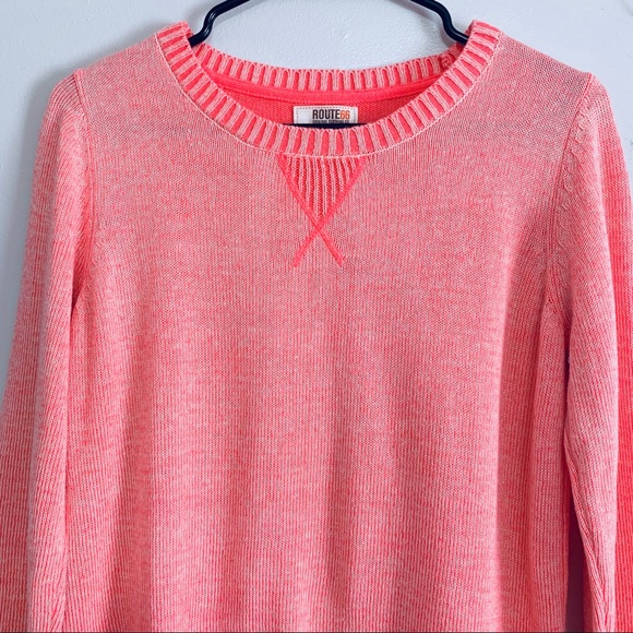 Route 66 Medium Coral Long Sleeve Sweater | Top - Picture 3 of 8